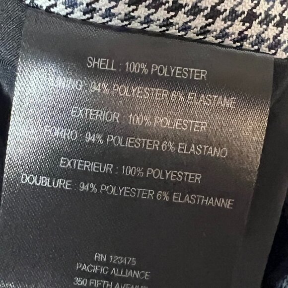 Tahari Arthur S. Levine Women's Zip Back Houndstooth Midi Pencil Skirt Size 8P - Picture 5 of 12